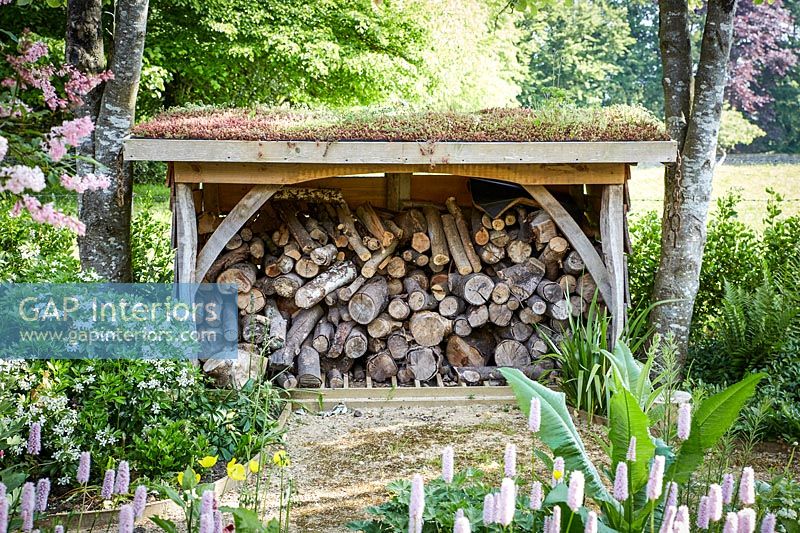 Country log pile detail 