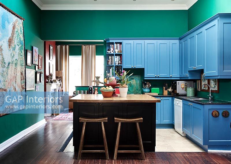 Colourful and eclectic kitchen
