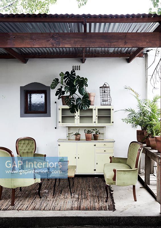 Classic furniture in summerhouse