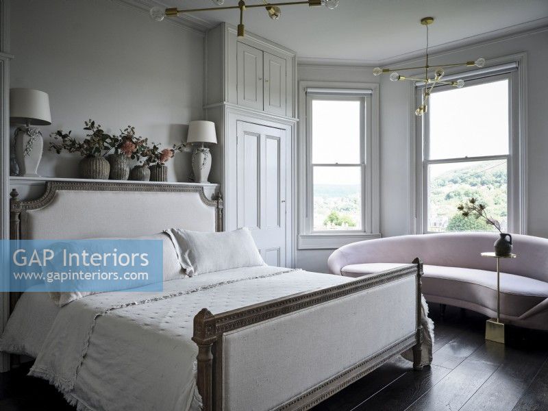 Spacious bedroom in neutral tones