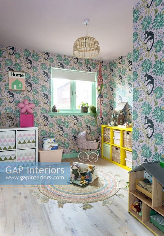 Colourful childrens playroom