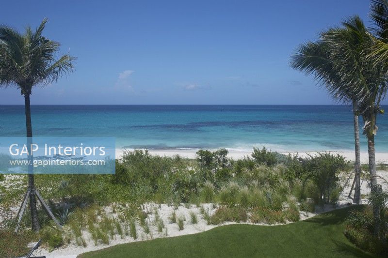 Beach and water view from balcony of Bakers Bay project in the Bahamas