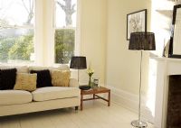 Classic living room with cream and brown colour scheme 