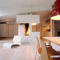 Contemporary open plan  scandinavian style living area