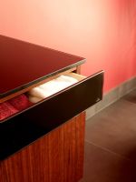 Detail of drawer in bathroom vanity unit