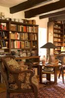Classic country reading room and library 