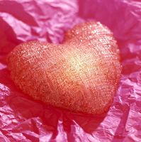 Close-up of a heart shaped pillow