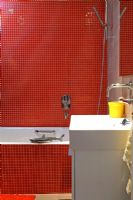 Modern red bathroom