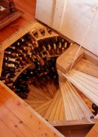 Spiral stairs leading to wine cellar
