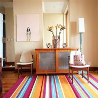 Colorful carpet in a modern living room