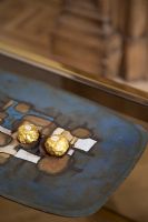 Chocolates on decorative tray detail 
