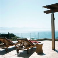 Sun loungers on sea view terrace