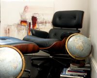 close-up of Eames lounge chair