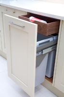 Bins inside modern kitchen drawer unit