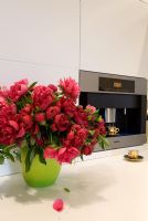 Flowers in modern kitchen 