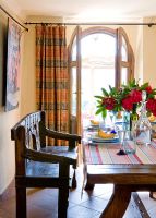 Country dining room with french doors 
