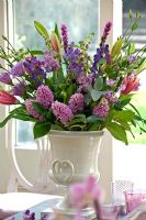 Vintage vase with spring flowers