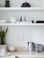 Modern kitchen worktop and shelves 
