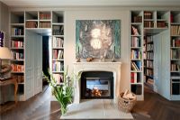 Built in bookcases around fireplace 