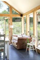 Wooden framed conservatory living area