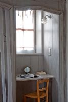 Grey wooden cubicle with dressing table 