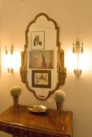 Console table and mirror in modern hallway 
