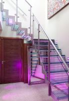 Modern illuminated metal staircase