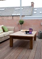 Modern outdoor living area on terrace 