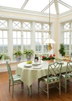 Classic dining room in conservatory 