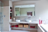 Large bathroom with twin sinks