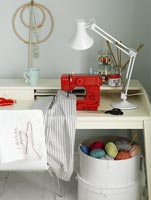 Needlework equipment in home office