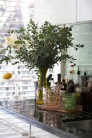 Flower arrangement and glassware