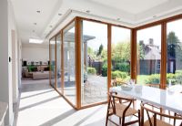 Dining table and chairs in open plan extension