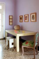 Chunky wooden table and vintage chair
