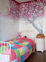 Childs bedroom with colourful mural