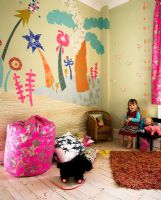 Modern childs room with mural
