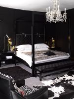 Black and white contemporary bedroom