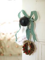 Classic door knob with Christmas decorations 