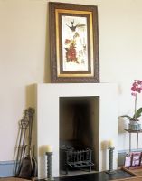 Decorative mirror over fireplace 