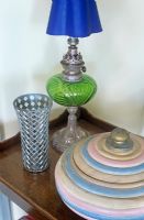 decorative oil lamp and vases