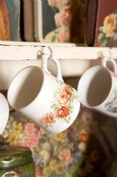 Detail of floral mugs