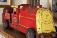 Detail of vintage toy train 