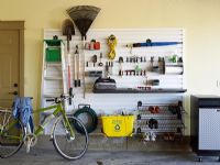 Bicycle and tools in garage 