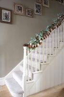 Classic staircase decorated for Christmas 