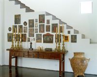 Hallway with display of religious paintings