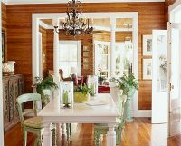 Classic wood paneled dining room