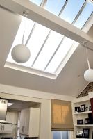 Large skylight in modern living room 