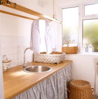 Sink and drying rack in utility room 