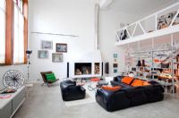 Modern living room with mezzanine 