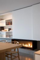 Fireplace in contemporary living room  